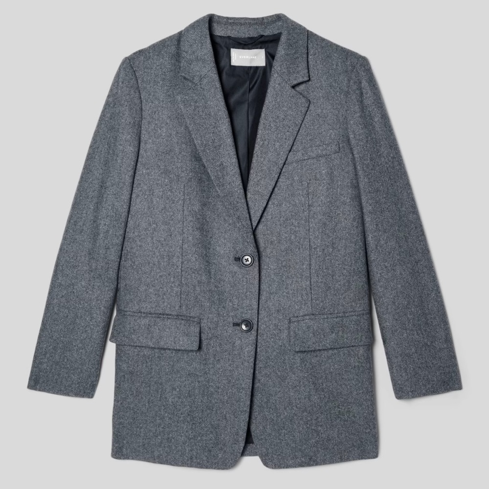 Everlane Italian Wool Oversized Blazer in Herringbone (Size 4)